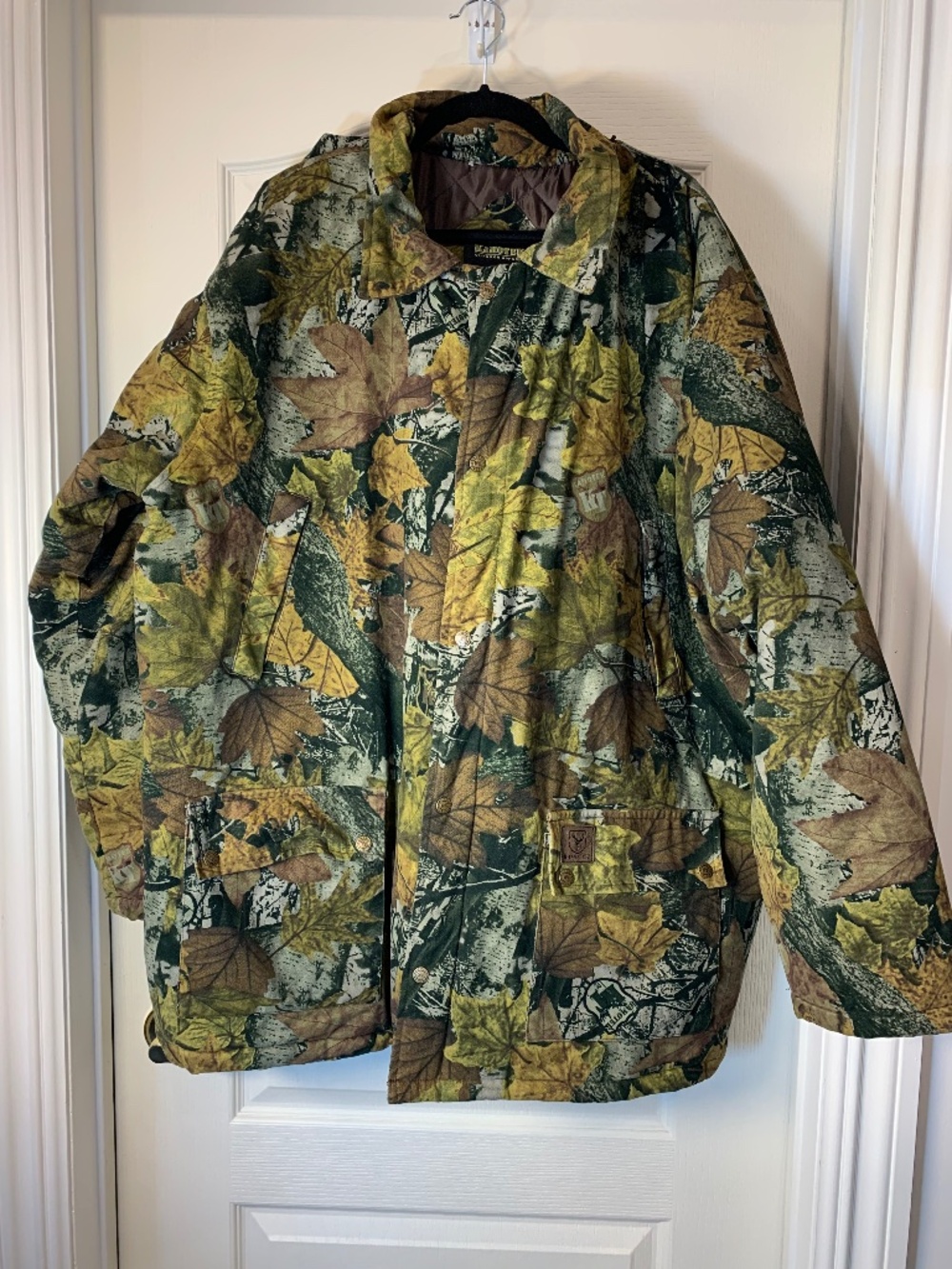 Kamotek Men’s XXL Insulated Hunting Jacket Woodland Camo Hood Outdoor Coat